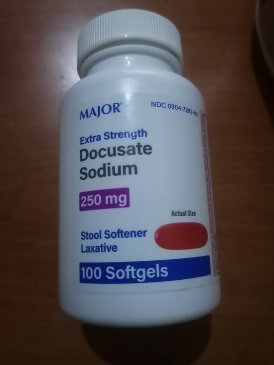 Stool Softener 250mg Major Docusate Sodium 250mg Constipation Relief