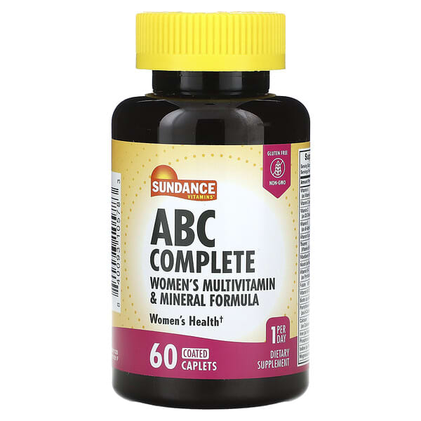 Bottle of Sundance ABC Complete Women's Multivitamin & Mineral Formula on a white background