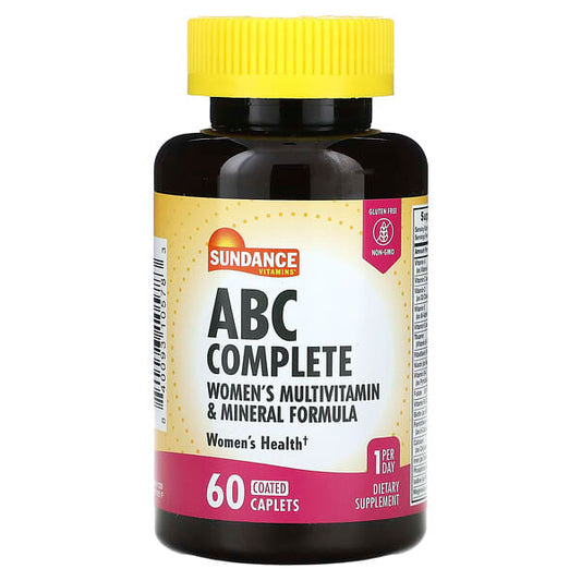 Bottle of Sundance ABC Complete Women's Multivitamin & Mineral Formula on a white background
