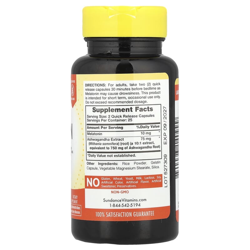 Supplement bottle with label showing 'Sundown Naturals' brand on a white background