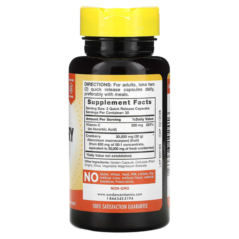 Supplement bottle with yellow cap and label on a white background