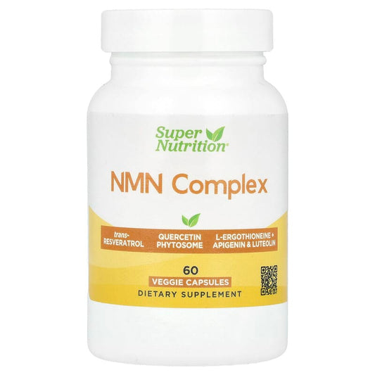 Super Nutrition NMN Complex supplement bottle on a white background