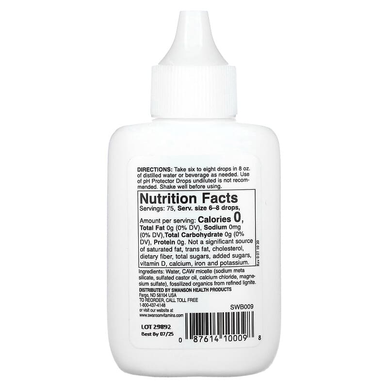 Swanson Alkaline Booster pH Protector Drops bottle on a white background