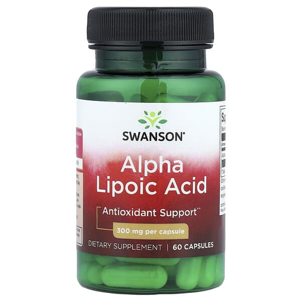 Swanson Alpha Lipoic Acid supplement bottle on a white background
