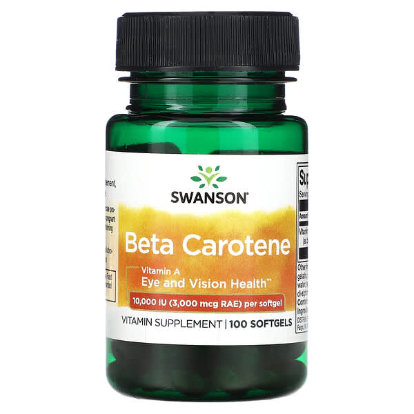 Swanson, Beta Carotene, 10,000 IU (3,000 MCG RAE), 100 Softgels