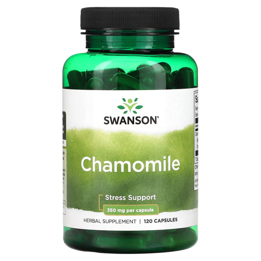 Swanson Chamomile supplement bottle on a white background