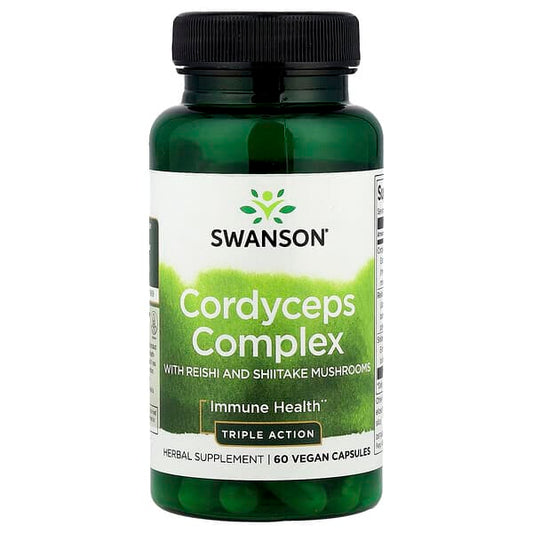 Swanson Cordyceps Complex supplement bottle on a white background