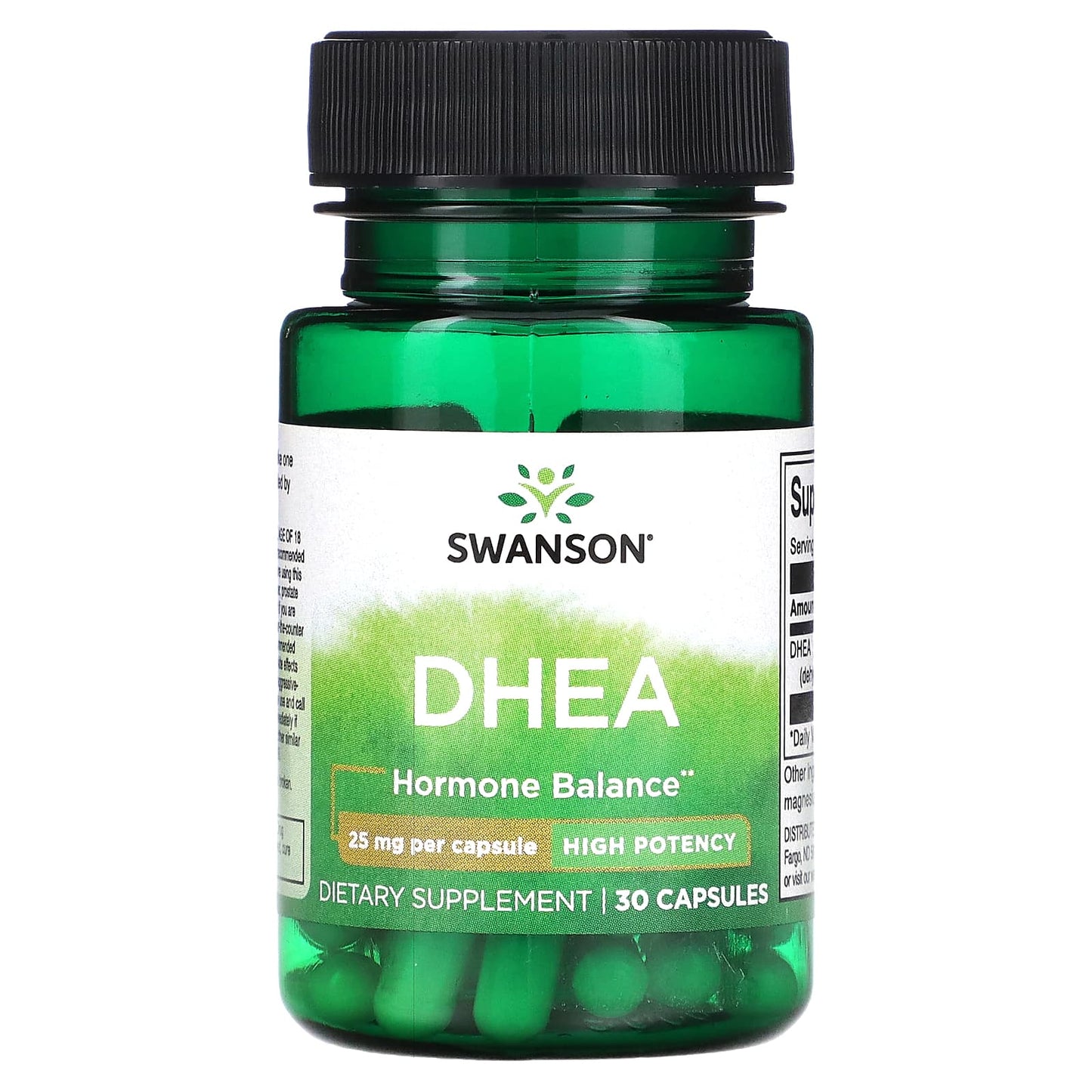 Swanson DHEA dietary supplement bottle on a white background