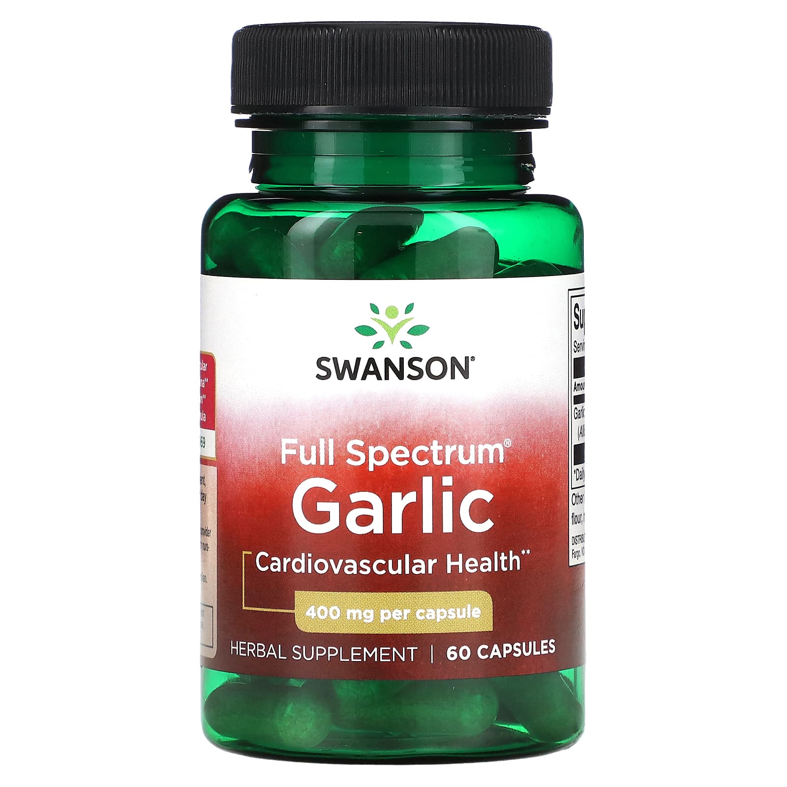 Swanson Full Spectrum Garlic supplement bottle on a white background