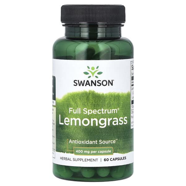 Swanson Full Spectrum Lemongrass supplement bottle on a white background