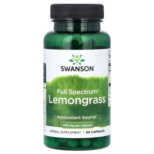 Swanson Full Spectrum Lemongrass supplement bottle on a white background