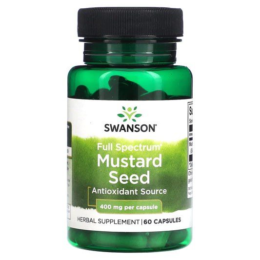 Swanson Full Spectrum Mustard Seed supplement bottle on a white background