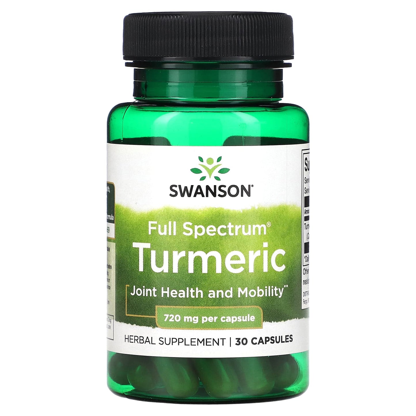 Swanson Full Spectrum Turmeric supplement bottle on a white background