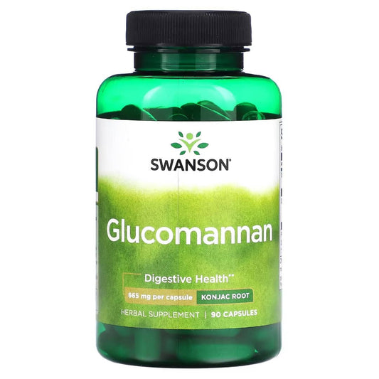 Swanson Glucomannan supplement bottle on a white background