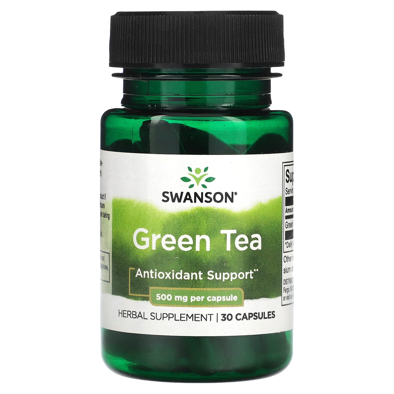 Swanson, Green Tea, 500 Mg, 30 Capsules