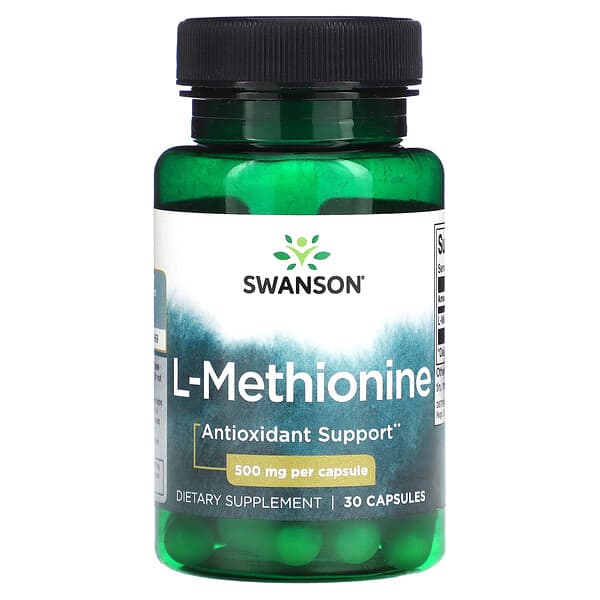 Swanson L-Methionine dietary supplement bottle on a white background