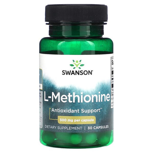 Swanson L-Methionine dietary supplement bottle on a white background