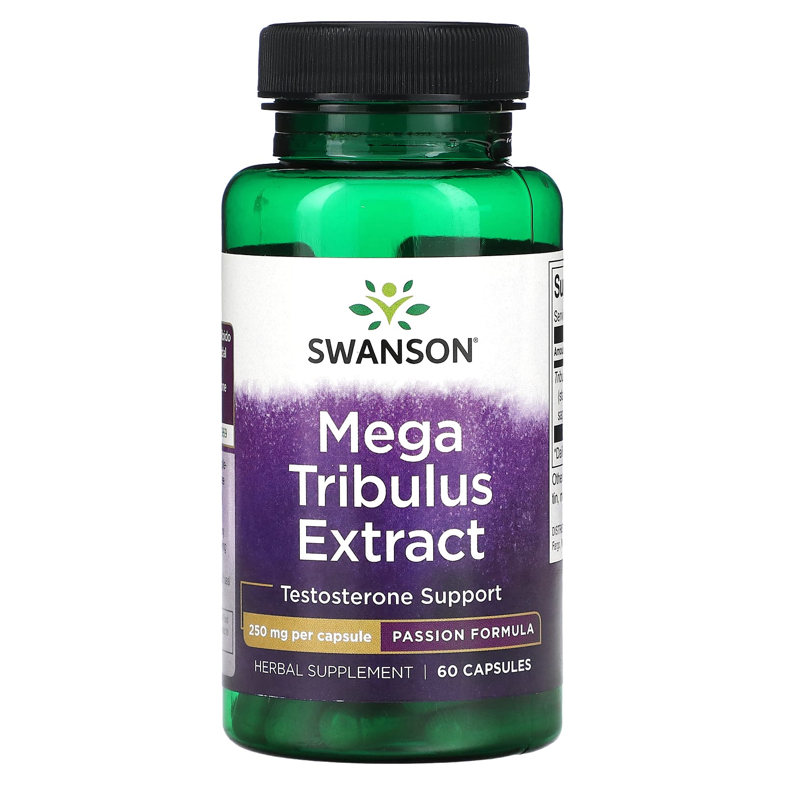 Swanson Mega Tribulus Extract supplement bottle on a white background