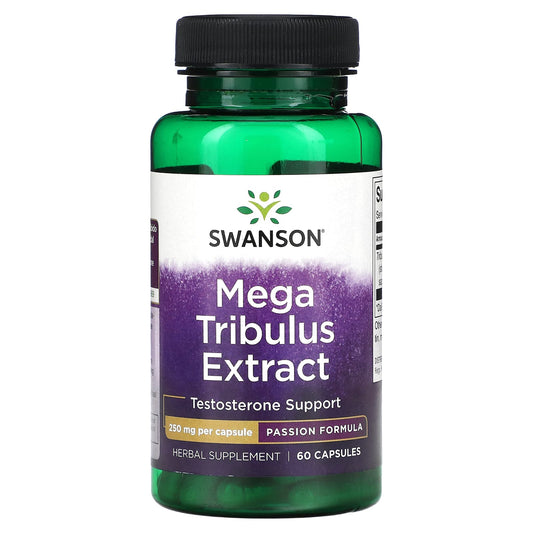 Swanson Mega Tribulus Extract supplement bottle on a white background