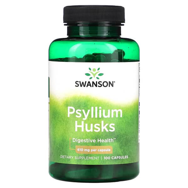 Psyllium Husks, 610 Mg, 100 Capsules Relieves Constipation