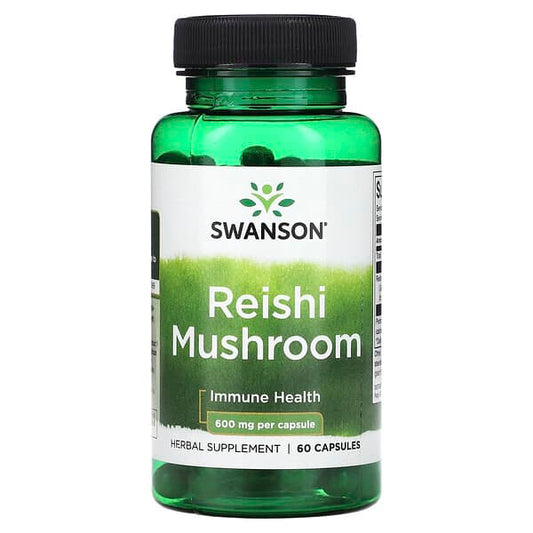 Swanson Reishi Mushroom supplement bottle on a white background