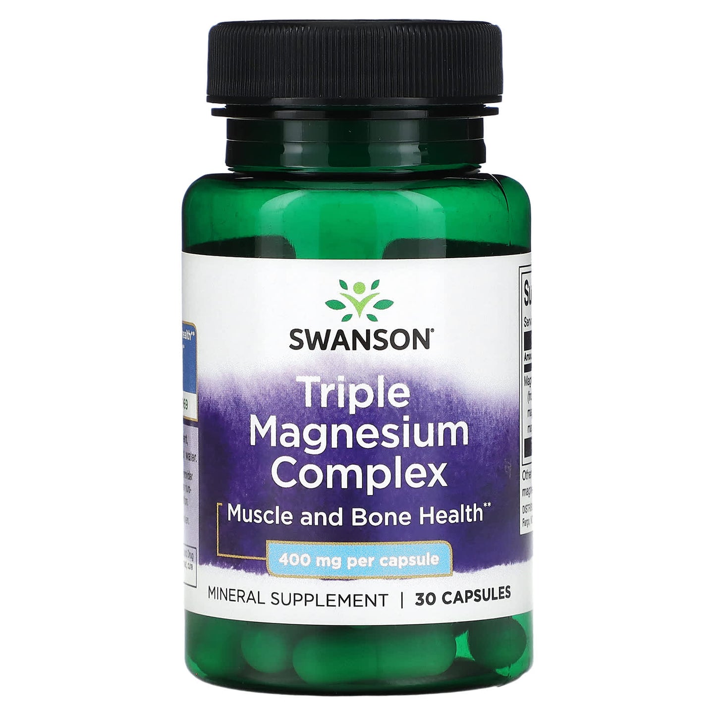 Swanson Triple Magnesium Complex supplement bottle on a white background