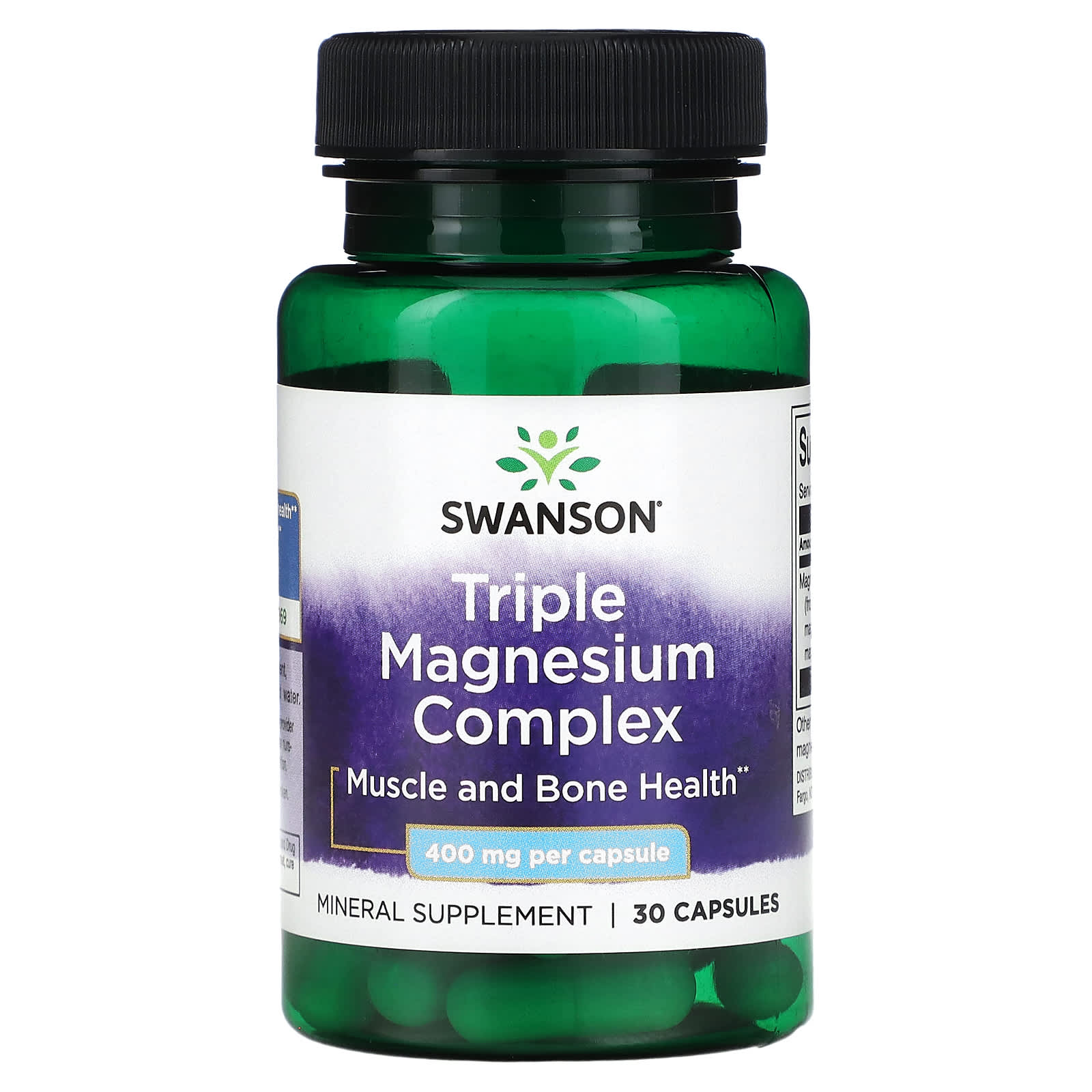 Swanson Triple Magnesium Complex supplement bottle on a white background