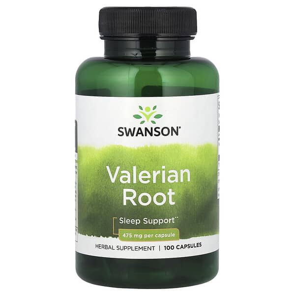 Swanson Valerian Root supplement bottle on a white background