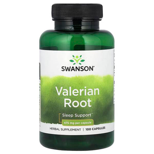 Swanson Valerian Root supplement bottle on a white background