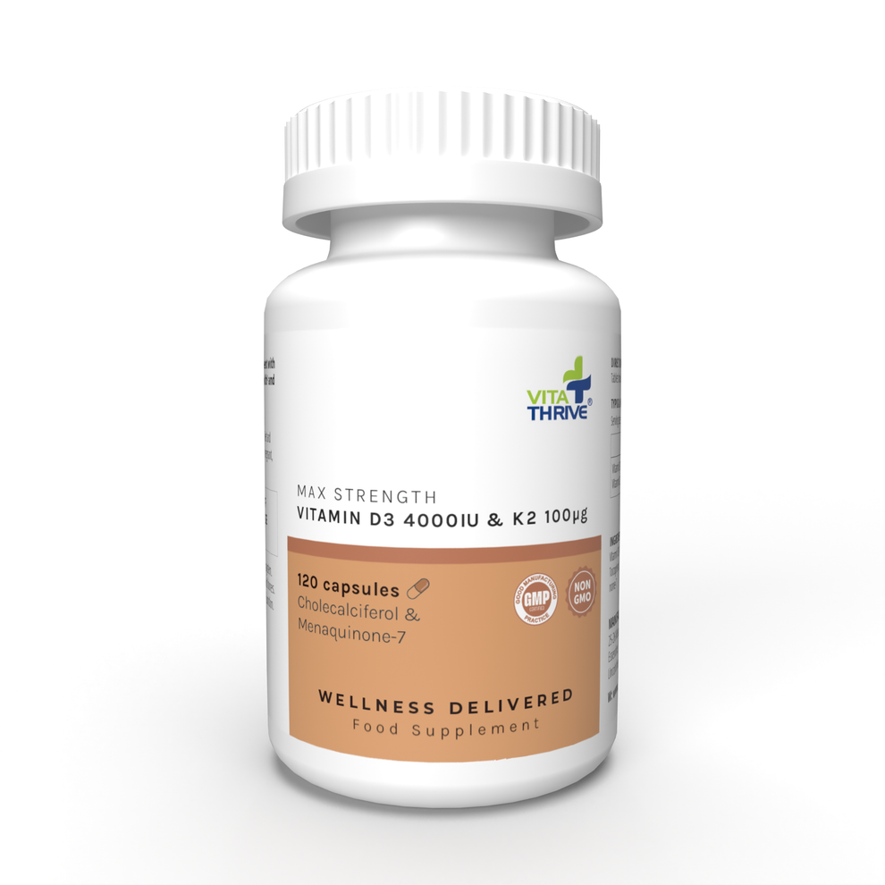 Vita Thrive vitamin supplement bottle on a white background