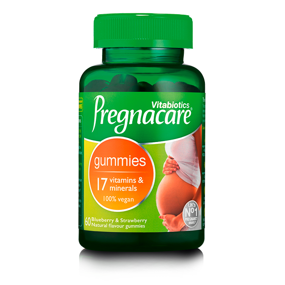 Vitabiotics Pregnacare gummies bottle on a white background