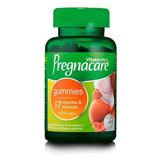 Vitabiotics Pregnacare gummies bottle on a white background