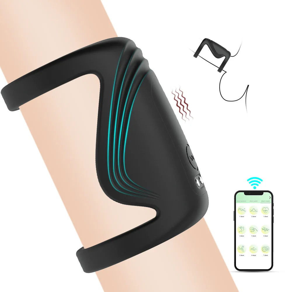 Black brace with wireless control on a white background