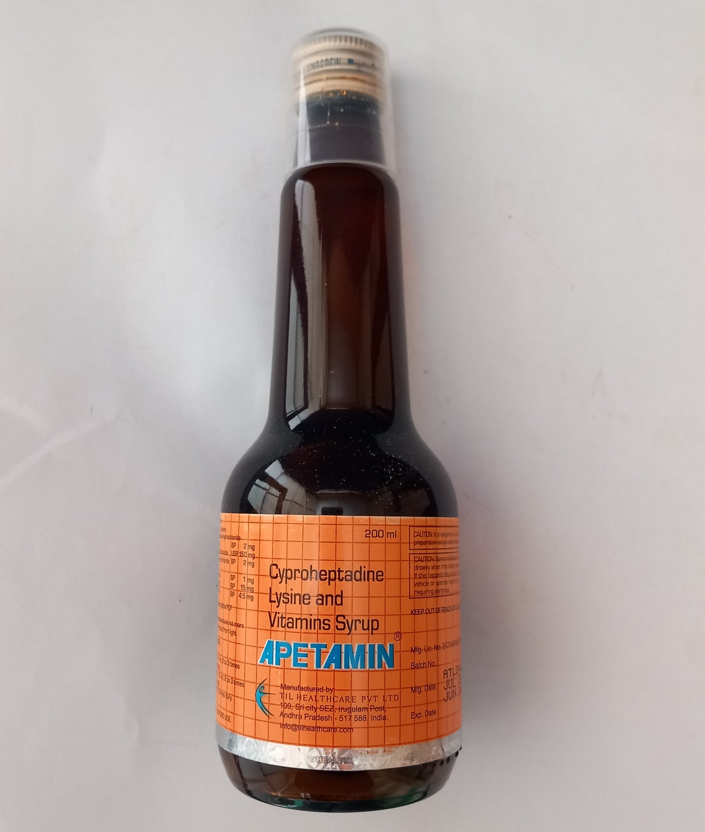 Apetamin Syrup 200ml With Lysine for Gaining Weight 200ml