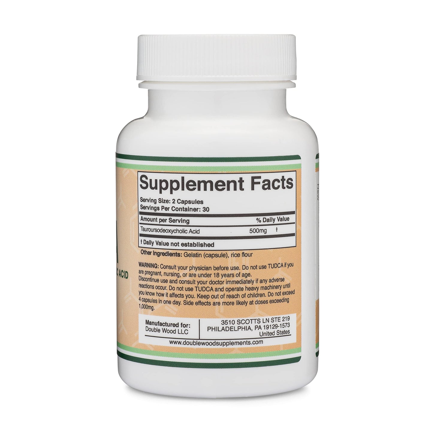 Supplement bottle with 'Supplement Facts' label on a white background