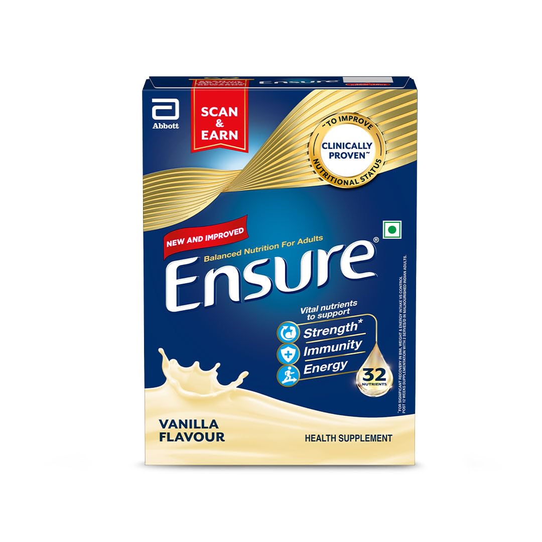 Ensure health supplement box with blue and gold design on a white background