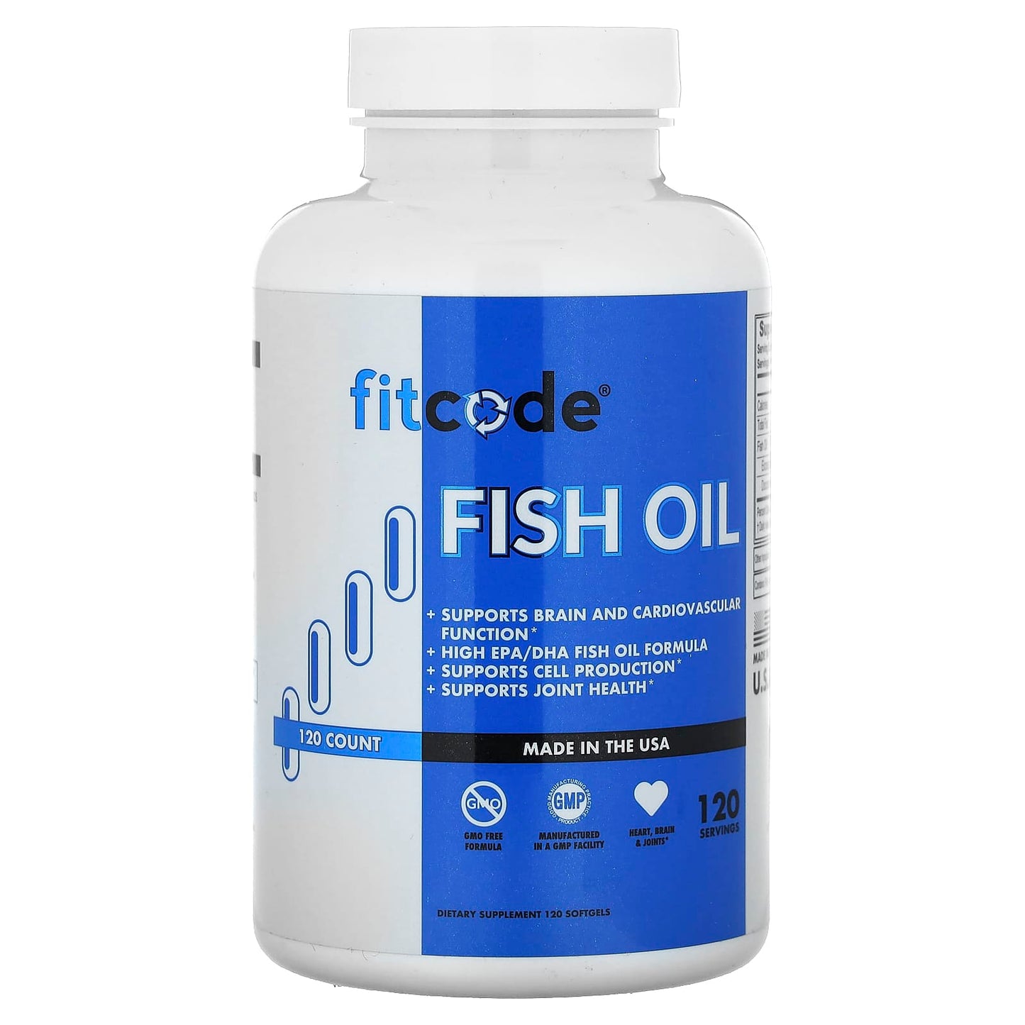 Fitcode, Fish Oil 1000mg , 120 Softgels