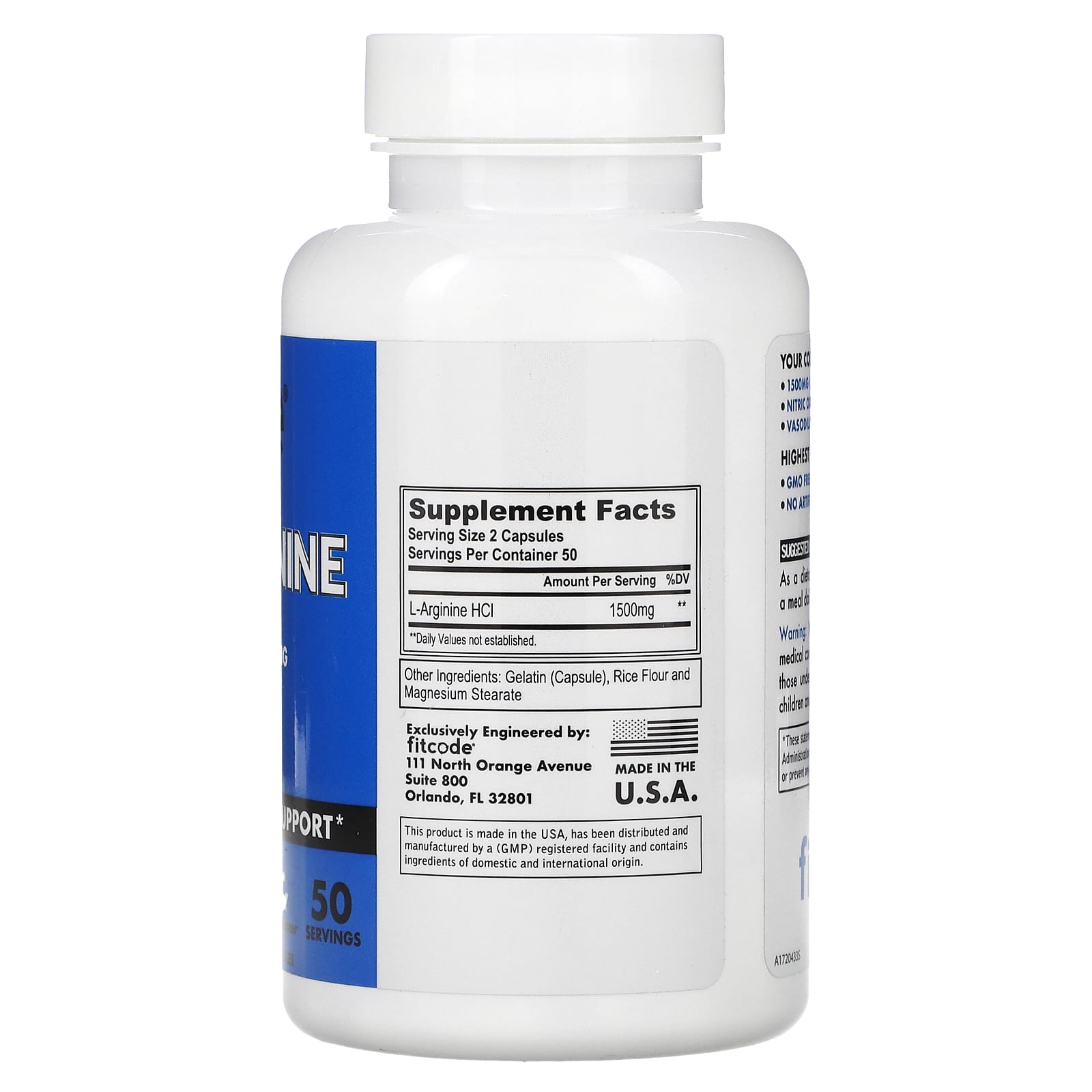 Supplement bottle with label showing 'Supplement Facts' on a white background