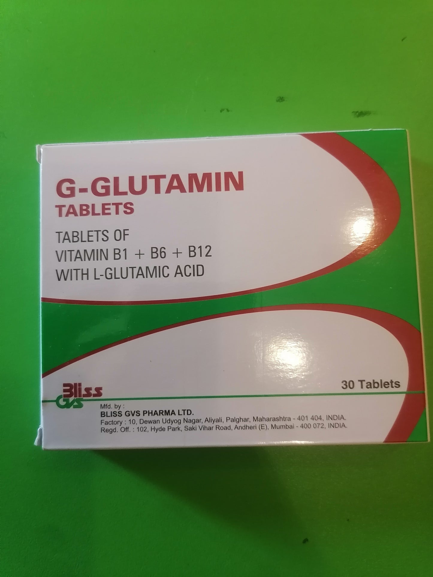 G Glutamine Comprimés avec Vit B1, B6 et B12 30 comprimés