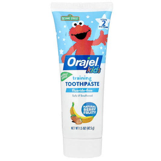 Orajel Kids training toothpaste tube with Elmo on a white background
