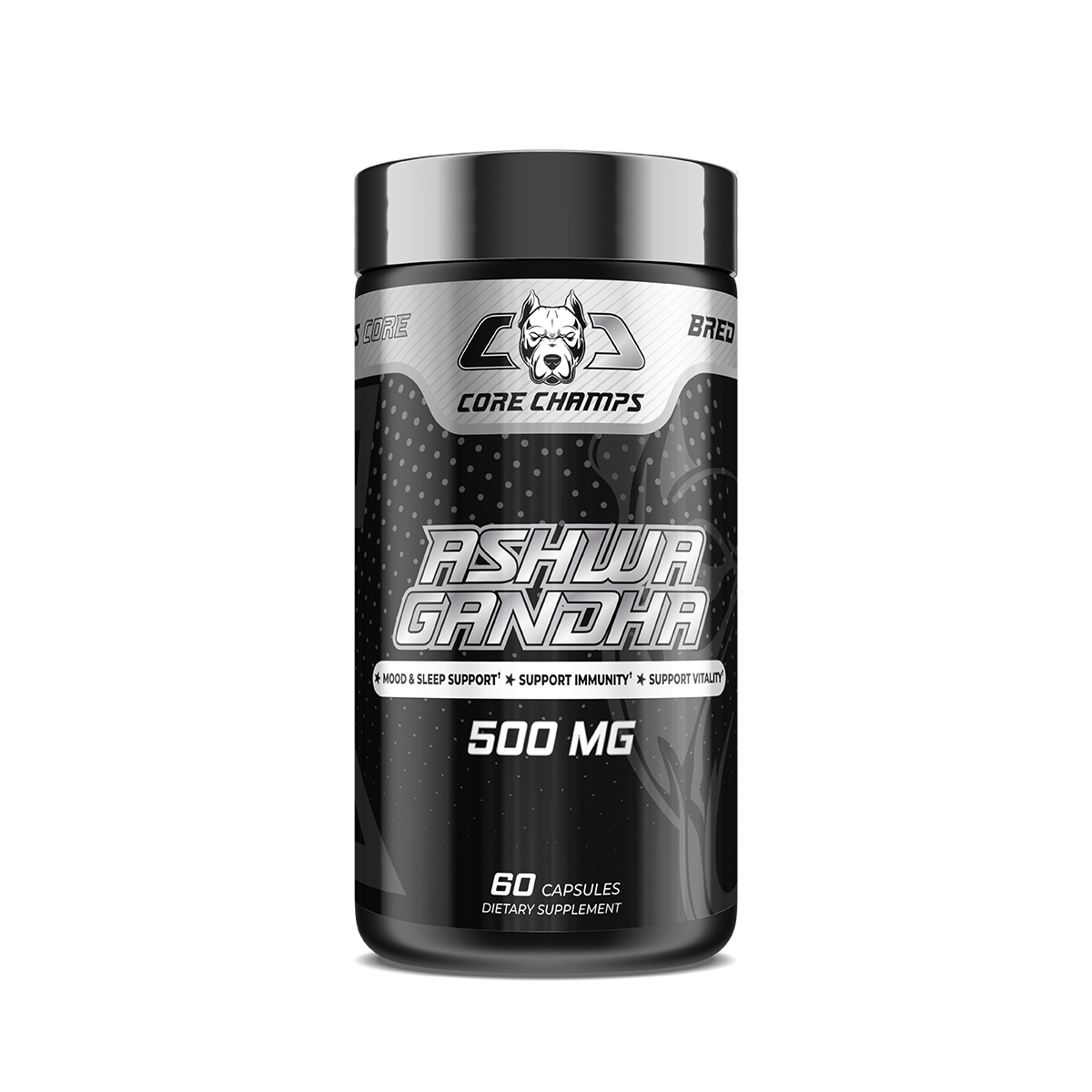 Core Champs Ashwagandha : 60 gélules, Soulagement du stress, Pure