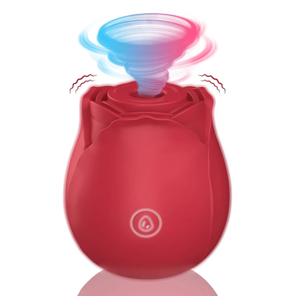 Rose Shaped Vaginal Sucking Vibrator  Nipple Suction Cup Oral Sex Licking Clitoral  Stimulator Women's Intimate Objects Sex Toys