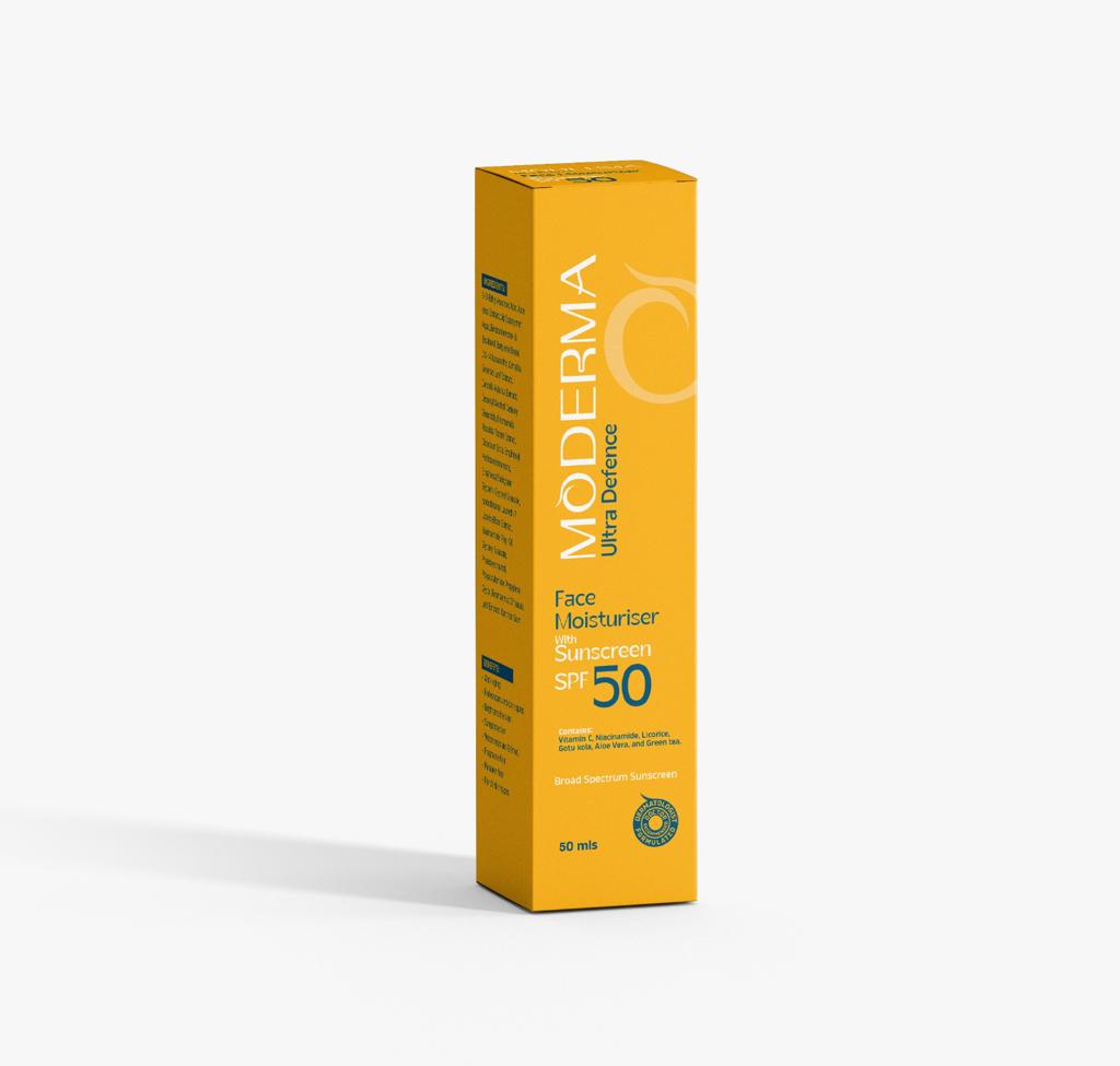 Crème hydratante visage Moderma Ultra Defence écran solaire SPF 50+