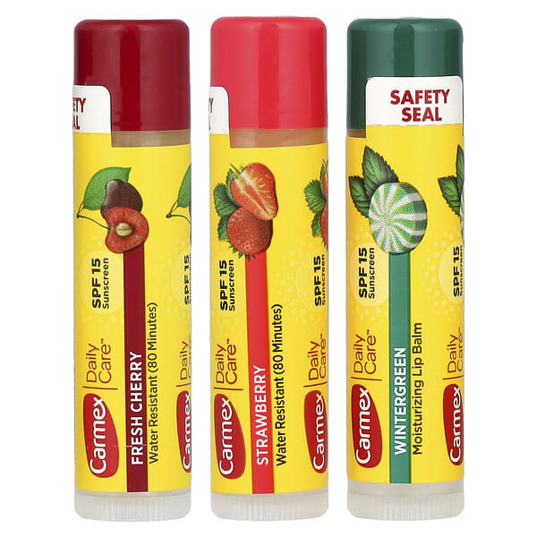Carmex, Daily Care®, Moisturizing Lip Balm, Variety, SPF 15, 3 Pack, 0.15 oz (4.25 g) Each