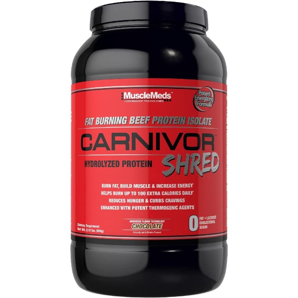 La double action métabolique : 28 portions de pur feu : MuscleMeds Carnivor Shred – Gains musculaires maigres + perte de graisse thermogénique.