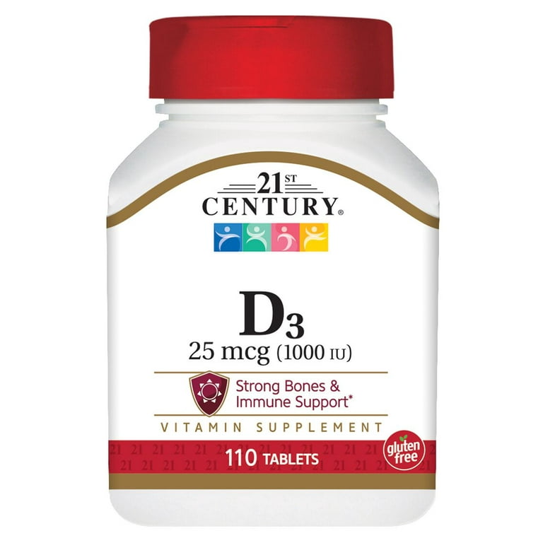 21st  Century D3 1000 IU Softgels 110 Count for immunity and bone support