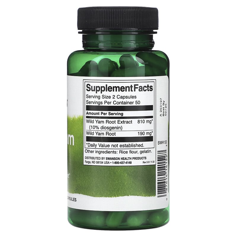 Swanson, Wild Yam Root, 100 Capsules