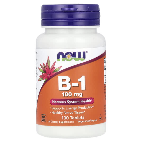 NOW Foods, B1 Thiamine B-1, 100 mg, 100 Tablets