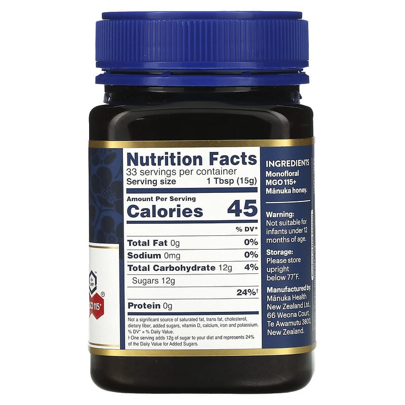 Manuka Health, Miel de Manuka Brut, UMF 6+, MGO 115+, 500 g (17,6 oz)