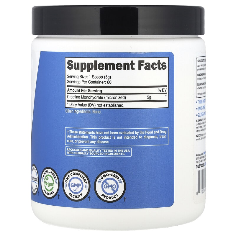 Nutricost, Performance, Créatine Monohydrate, Sans Arôme, 10.7 oz (300 g) 60 portions